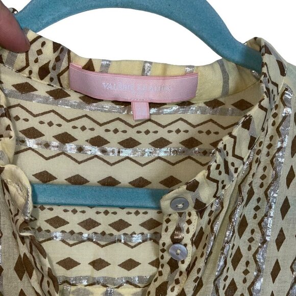 Valerie Khalfon Womens Dress Size Large Yellow Maxi Button Down Pockets - Picture 4 of 10